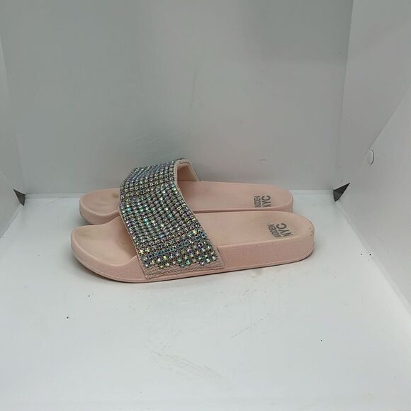STEVE MADDEN NYC BRIGHT RHINESTONE SLIDES WOMENS SANDALS FTL-07-166 - Picture 3 of 9